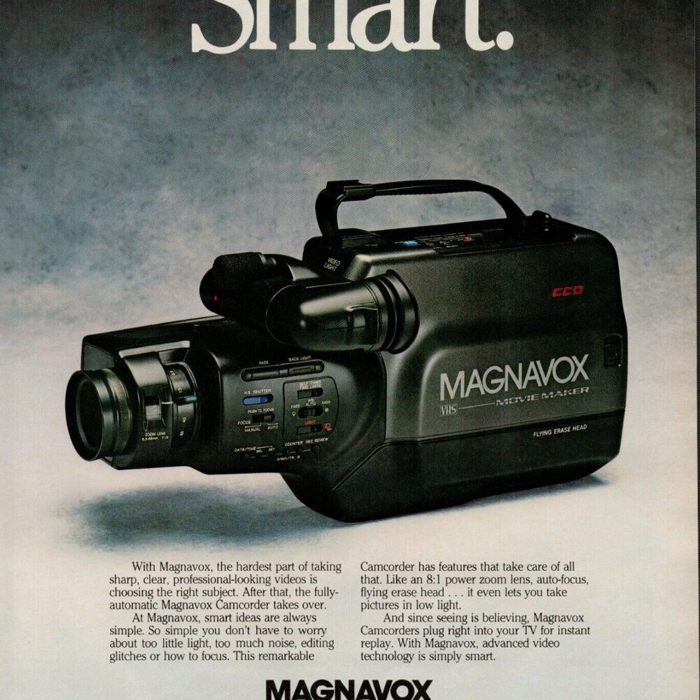 1989 Magnavox Camcorder Vintage Print Ad (L11)